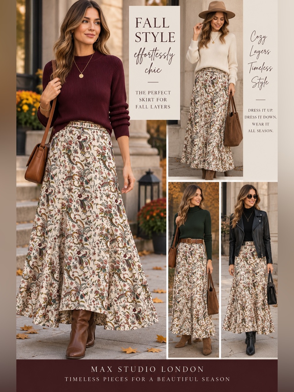 Max Studio London Floral Paisley Tiered Maxi Skirt – Size Large – NWT